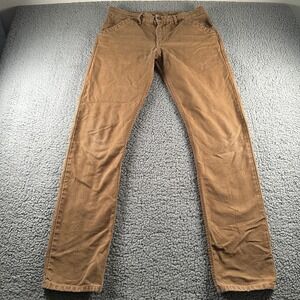 Freenote Cloth Cotton Pant Mens 31 Brown Straight Leg 14oz Slub Workwear USA